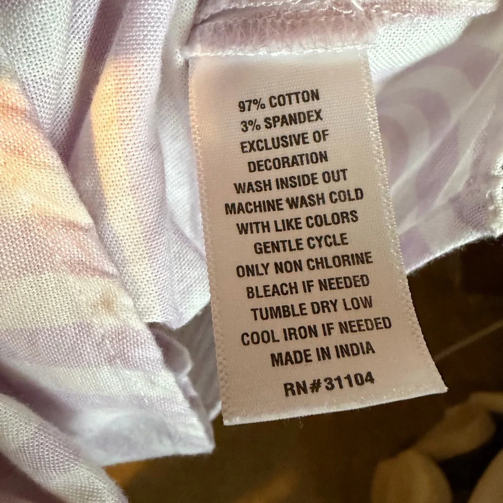 crown & ivy Pastel Purple and White Striped Button-Up Shirt, size - Picture 3 of 11